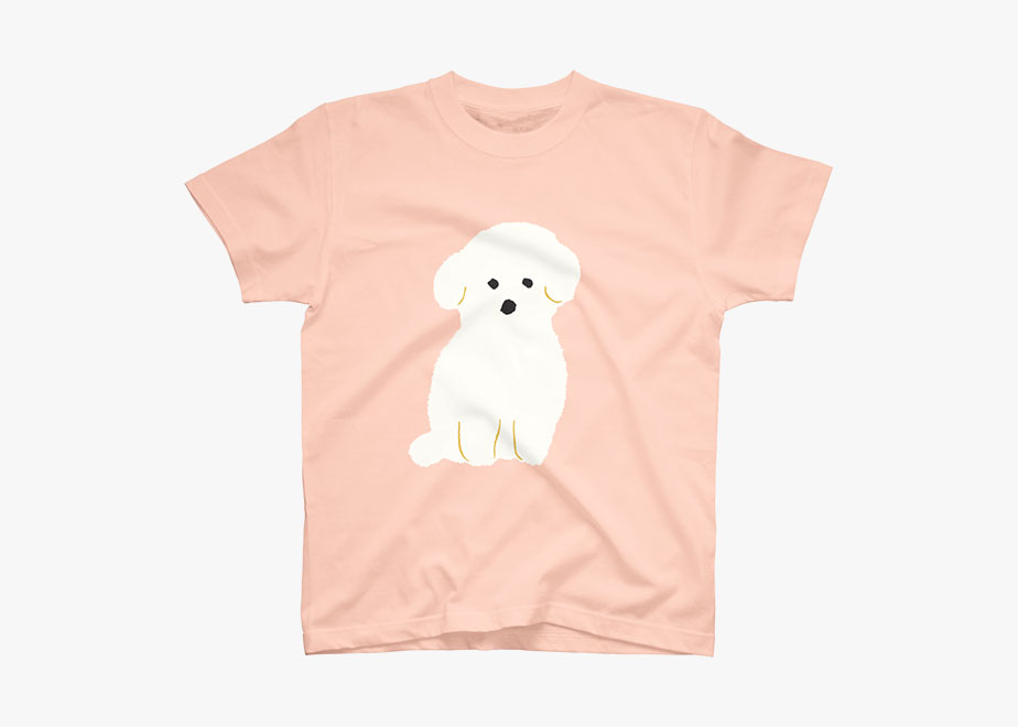 白い犬　スタンダードTシャツ